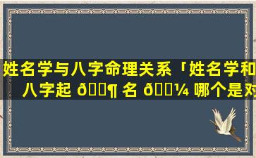 姓名学与八字命理关系「姓名学和八字起 🐶 名 🌼 哪个是对的」